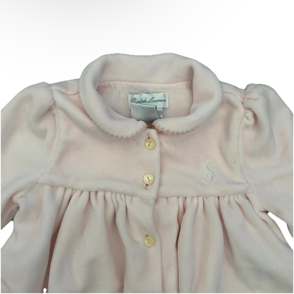 Ralph Lauren Baby Girl Pink Velvet Dress Size 3-6 Months - Picture 2 of 3